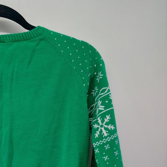 Well Worn Oh Snap Christmas Ugly Sweater Green Holiday Cotton - Picture 12 of 14